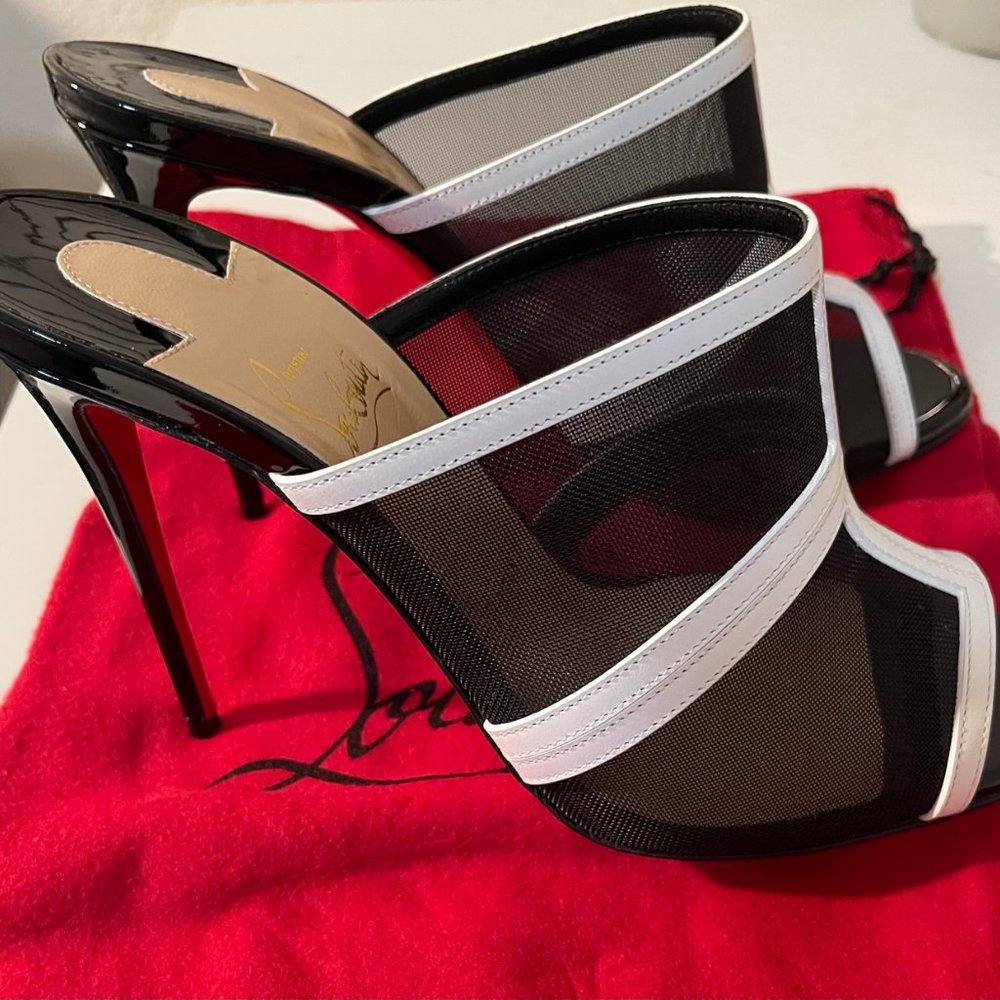 CHRISTIAN LOUBOUTIN MULES WORN ONCE SIZE 39.5 - Picture 1 of 16